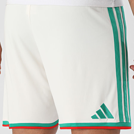 Adidas Sportswear - Short Jogging A Bandes Fédération Algérienne De Football JN4461 Beige Vert Rouge