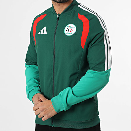 Adidas Sportswear - Veste Zippée A Bandes Fédération Algérienne de Football JZ0214 Vert