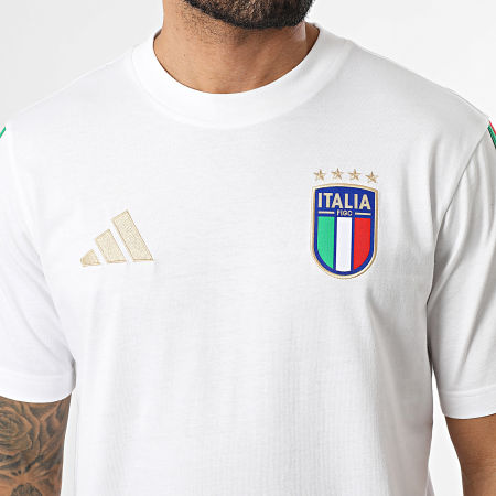 Adidas Sportswear - Tee Shirt A Bandes Foot Italie FIGC KE1217 Blanc