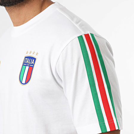Adidas Sportswear - Tee Shirt A Bandes Foot Italie FIGC KE1217 Blanc