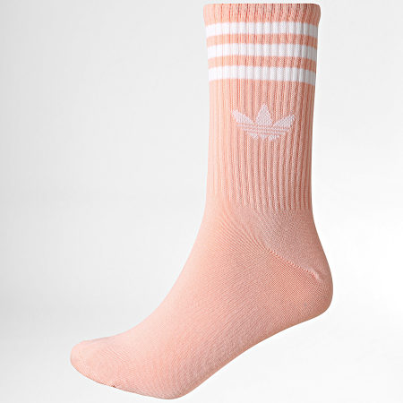 Adidas Originals - Pack van 3 Paar Sokken 3 Stripes Crew KT1692 Wit Roze Oranje Rood