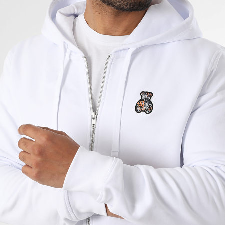 Teddy Yacht Club - Sudadera con capucha de cremallera Art Series Patch Naranja Blanco