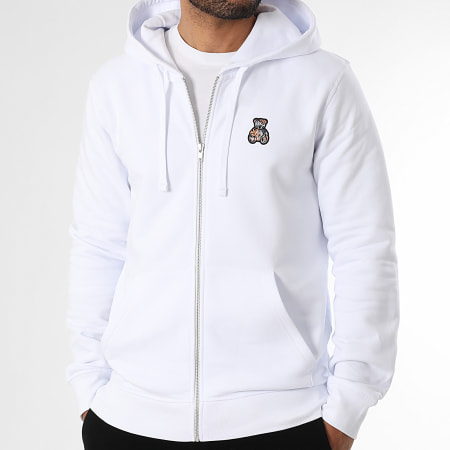 Teddy Yacht Club - Sudadera con capucha de cremallera Art Series Patch Naranja Blanco