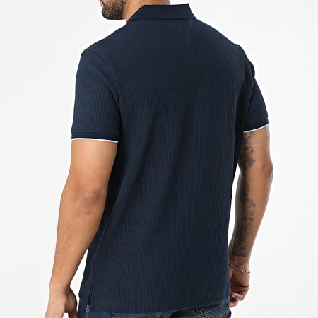 Tommy Hilfiger - Polo Manches Courtes Texturé Regular Fit Seersucker 1619 Bleu Marine