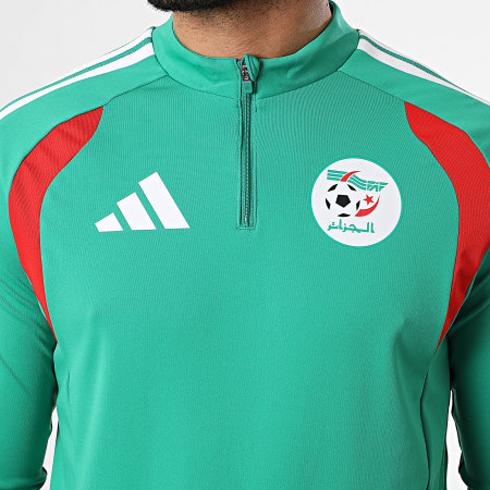 Adidas Sportswear - Tee Shirt Manches Longues Col Zippé Fédération Algérienne Football JZ0211 Vert