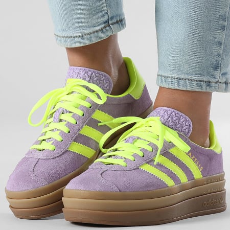 Adidas Originals - Zapatillas de Mujer Gazelle Bold IH4192 Polvo Ciruela Amarillo Solar Dorado Metálico