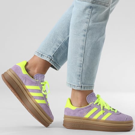 Adidas Originals - Zapatillas de Mujer Gazelle Bold IH4192 Polvo Ciruela Amarillo Solar Dorado Metálico