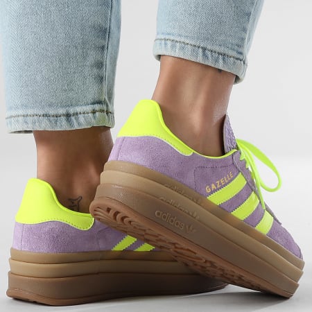Adidas Originals - Zapatillas de Mujer Gazelle Bold IH4192 Polvo Ciruela Amarillo Solar Dorado Metálico