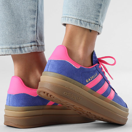 Adidas Originals - Zapatillas Mujer Gazelle Bold W IH4193 Lucid Blue Lucid Pink Gold Metallic