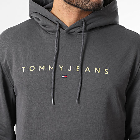 Tommy Jeans - Sweat Capuche Linear Logo 0746 Gris Anthracite