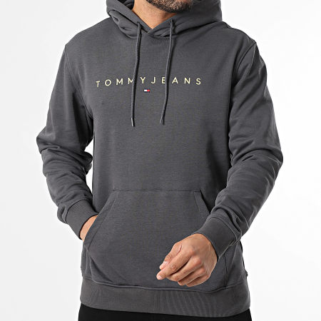 Tommy Jeans - Sweat Capuche Linear Logo 0746 Gris Anthracite