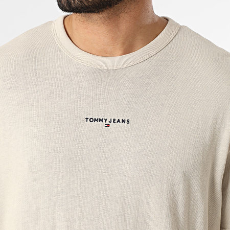 Tommy Jeans - Tee Shirt Oversize Linear Logo 1110 Beige