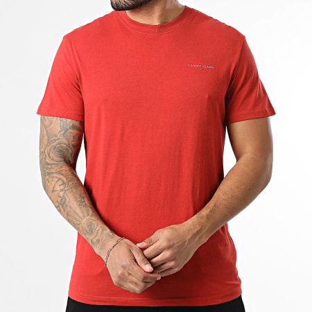 Tommy Jeans - Tee Shirt Slim Linear Chest 1780 Rouge