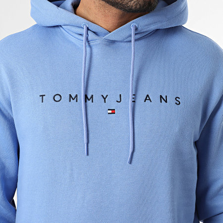Tommy Jeans - Sweat Capuche Linear Logo 0746 Bleu