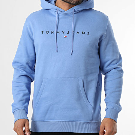 Tommy Jeans - Sweat Capuche Linear Logo 0746 Bleu