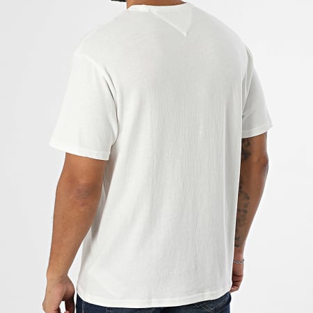Tommy Jeans - Tee Shirt Oversize Linear Logo 1110 Blanc