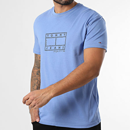 Tommy Jeans - Tee Shirt Center Flag 2317 Bleu Clair