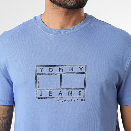 Tommy Jeans - Tee Shirt Center Flag 2317 Bleu Clair