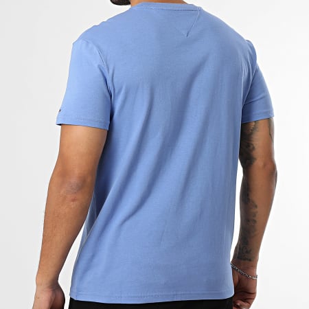 Tommy Jeans - Tee Shirt Center Flag 2317 Bleu Clair