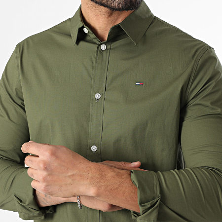 Tommy Jeans - Camisa de Mangas Largas TJM Original Stretch 4405 Verde Kaki