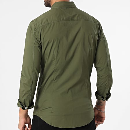 Tommy Jeans - Camisa de Mangas Largas TJM Original Stretch 4405 Verde Kaki