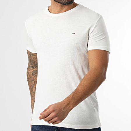 Tommy Jeans - Lot De 3 Tee Shirts Slim 1579 Blanc Bleu Clair Bleu Marine