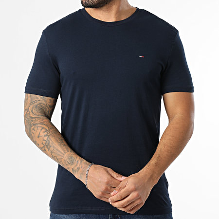 Tommy Jeans - Lot De 3 Tee Shirts Slim 1579 Blanc Bleu Clair Bleu Marine