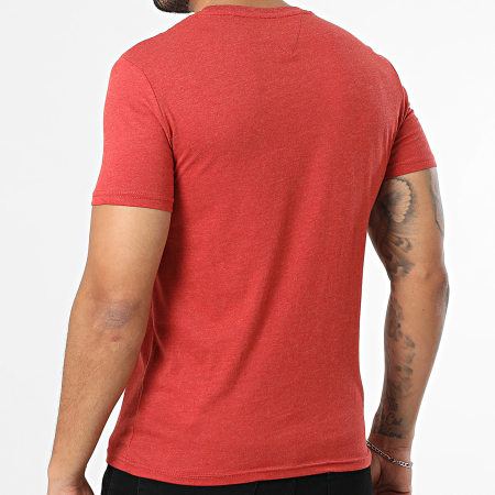 Tommy Jeans - Tee Shirt Slim Jaspe 0363 Rouge Chiné