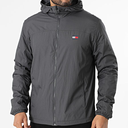Tommy Jeans - Veste Capuche Zippée Fleece Chicago 2291 Gris Anthracite