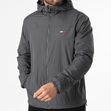 Tommy Jeans - Veste Capuche Zippée Fleece Chicago 2291 Gris Anthracite