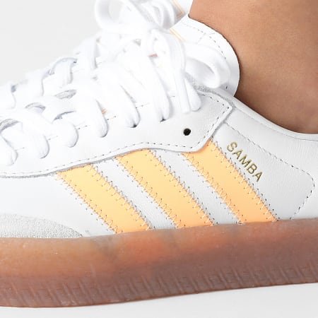 Adidas Originals - Baskets Femme Sambae J JP9533 Footwear White Acid Orange Gold Metallic