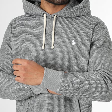 Polo Ralph Lauren - Sweat Capuche Waffle Original Player Gris Chiné