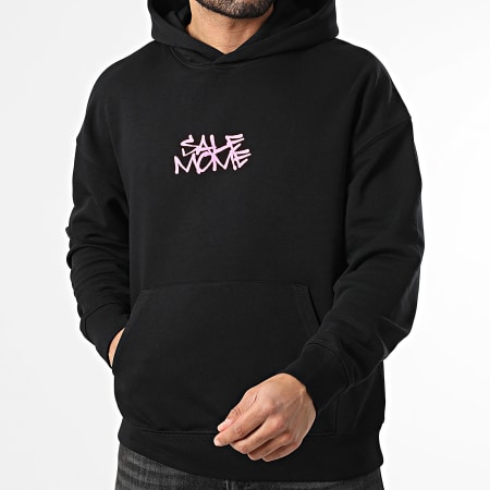 Sale Môme Paris - Sudadera con capucha Relaxed Lapin Royalty Negro Rosa Fluo