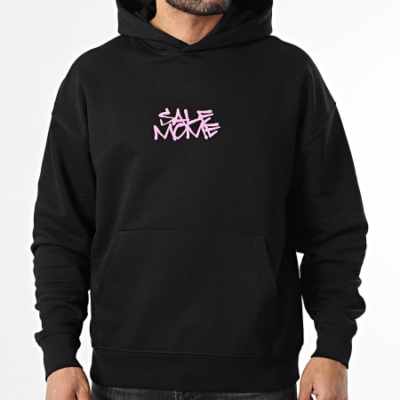 Sale Môme Paris - Sudadera con capucha Relaxed Lapin Royalty Negro Rosa Fluo