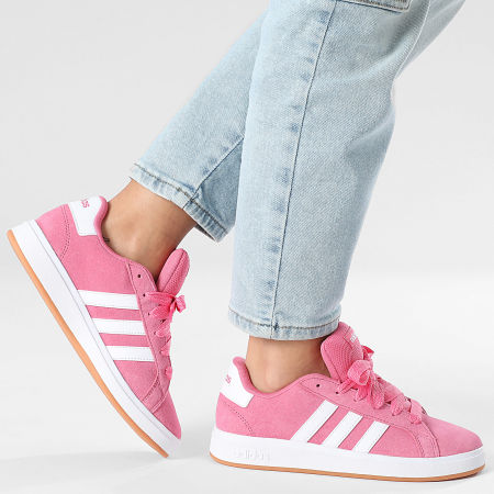 Adidas Performance - Zapatillas Mujer Grand Court 00s K JR9850 Fusión Rosa Footwear Blanco Goma 10