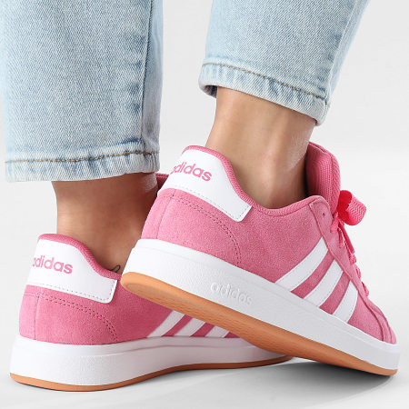 Adidas Performance - Zapatillas Mujer Grand Court 00s K JR9850 Fusión Rosa Footwear Blanco Goma 10