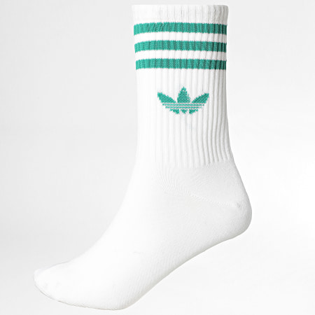 Adidas Originals - Pack van 3 Paar Sokken 3 Stripes Crew KR5155 Wit Marine Rood Groen