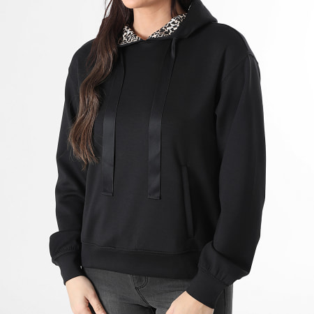 Only - Sweat Capuche Femme Alina Life Leo Detail Noir