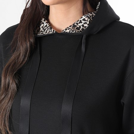 Only - Sweat Capuche Femme Alina Life Leo Detail Noir