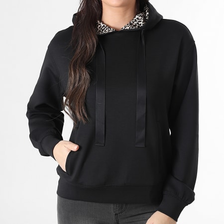 Only - Sweat Capuche Femme Alina Life Leo Detail Noir