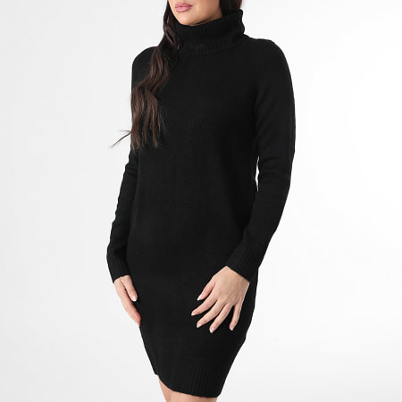 Only - Vestido Jersey Mujer Cuello Alto Elanor Negro