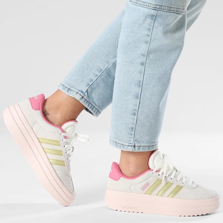 Adidas Performance - Zapatillas Mujer VL Court Bold J JP9346 Blanco Oro Metálico Rosa Fusión