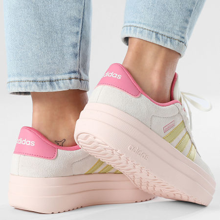 Adidas Performance - Zapatillas Mujer VL Court Bold J JP9346 Blanco Oro Metálico Rosa Fusión