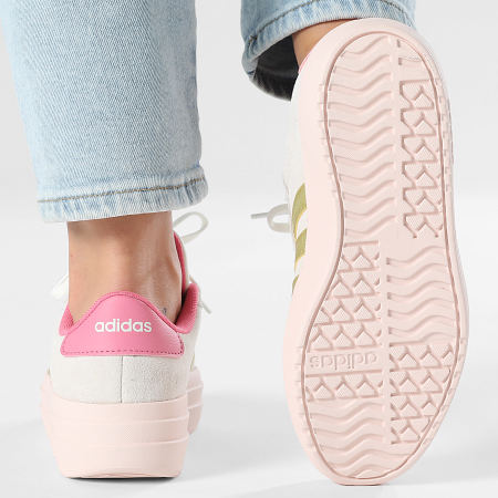 Adidas Performance - Zapatillas Mujer VL Court Bold J JP9346 Blanco Oro Metálico Rosa Fusión