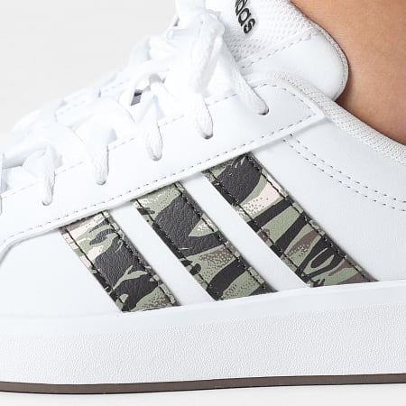 Adidas Performance - Zapatillas Mujer Grand Court 3.0 J KI5695 Blanco Calzado Verde Goma 5