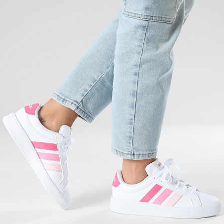 Adidas Performance - Zapatillas Mujer Lifestyle 3 Stripes Blanco Rosa