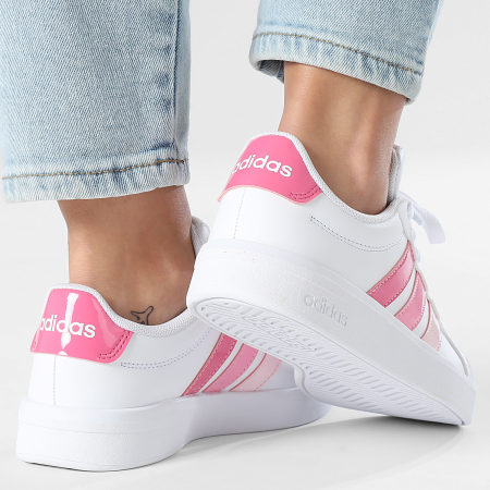 Adidas Performance - Zapatillas Mujer Lifestyle 3 Stripes Blanco Rosa