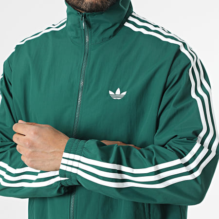 Adidas Originals - Veste Zippée A Bandes Firebird KC8018 Vert Blanc