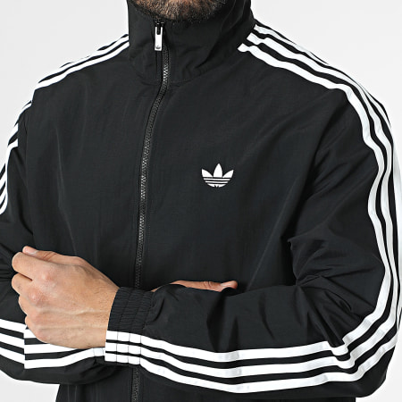 Adidas Originals - Veste Zippée A Bandes Firebird KE1366 Noir Blanc