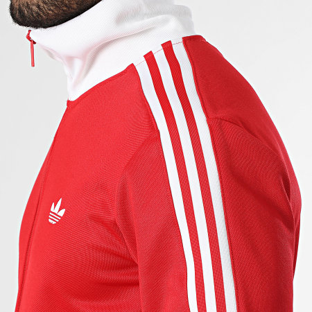 Adidas Originals - Veste Zippée A Bandes Beckenbauer KE3525 Rouge Blanc